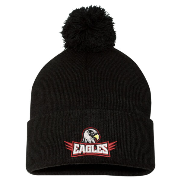 12" Pom-Pom Cuffed Beanie (Embroidered Logo) Thumbnail